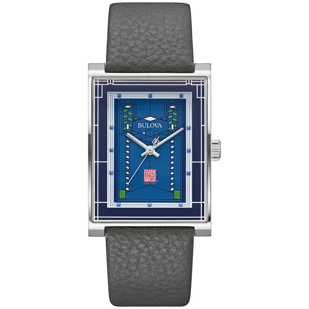 Bulova Stainless Steel Frank Lloyd Wright Mens Watch96A287