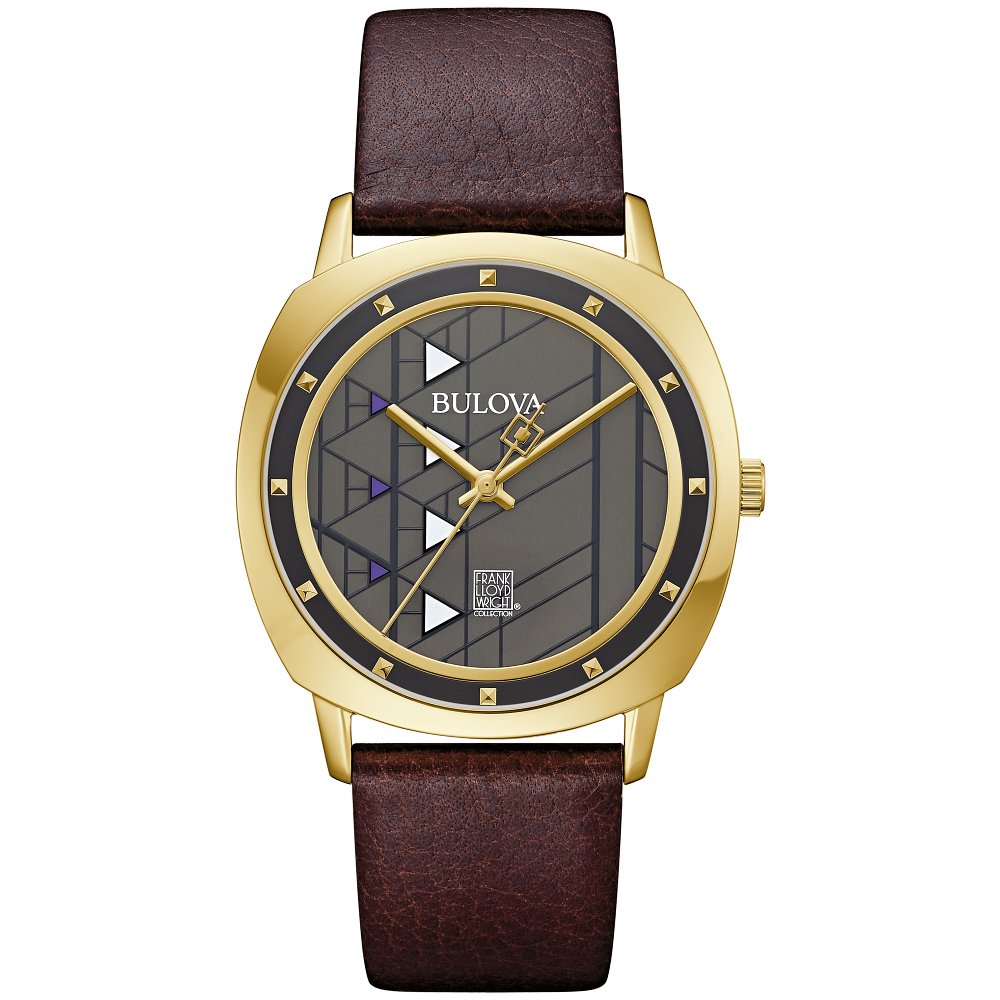 Bulova Stainless Steel Frank Lloyd Wright Mens Watch97A173