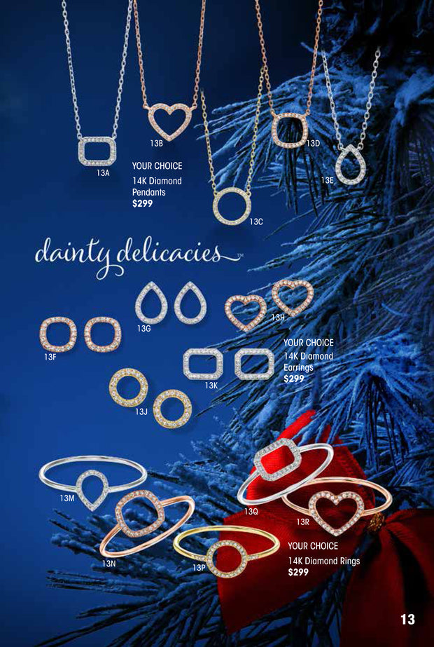 Rectangle 14k Diamond Earrings Holiday Catalog 13K