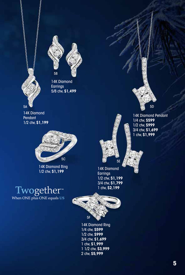 Twogether 14k Diamond Earrings 3/4 ctw Holiday Catalog 5E