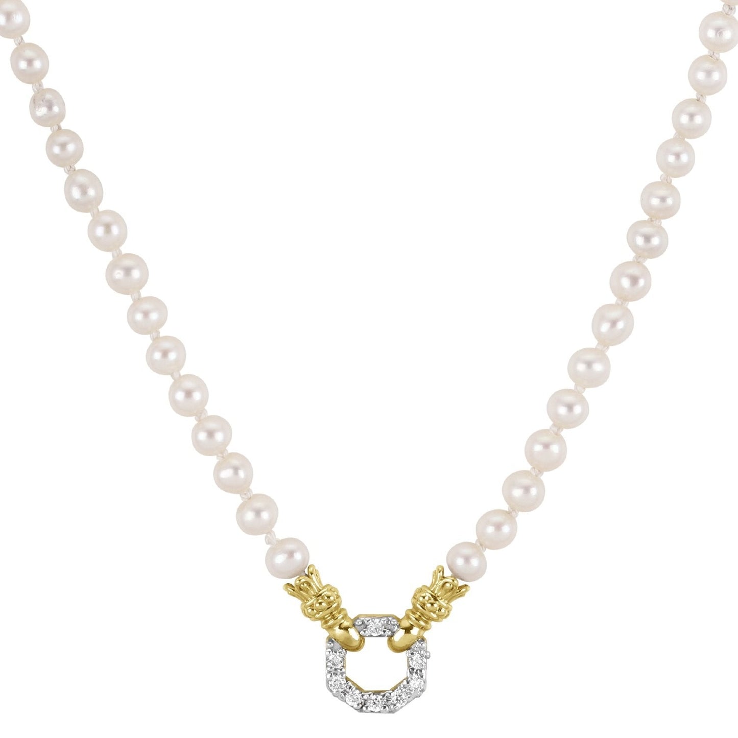 14K Gold, Pearl and Diamond Necklace