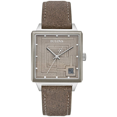 Bulova Stainless Steel Frank Lloyd Wright Mens Watch96A314