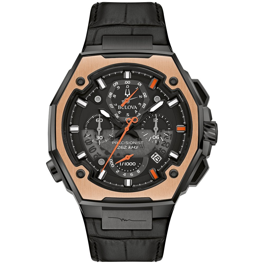 Bulova Stainless Steel and 18 Karat Rose Gold Marc Anthony Mens Watch98B402