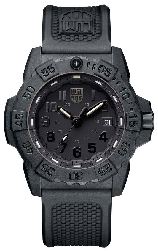Navy SEAL Chronograph, 45 mm, Military Dive Watch, Blackout