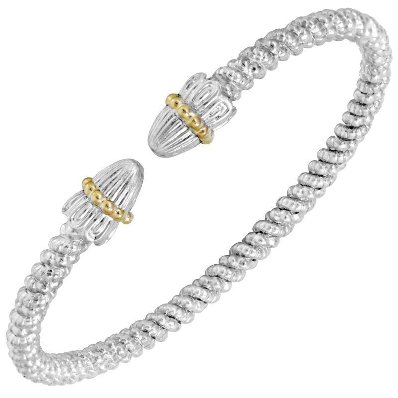 14K Gold and Sterling Silver, Stackable Cuff Bracelet