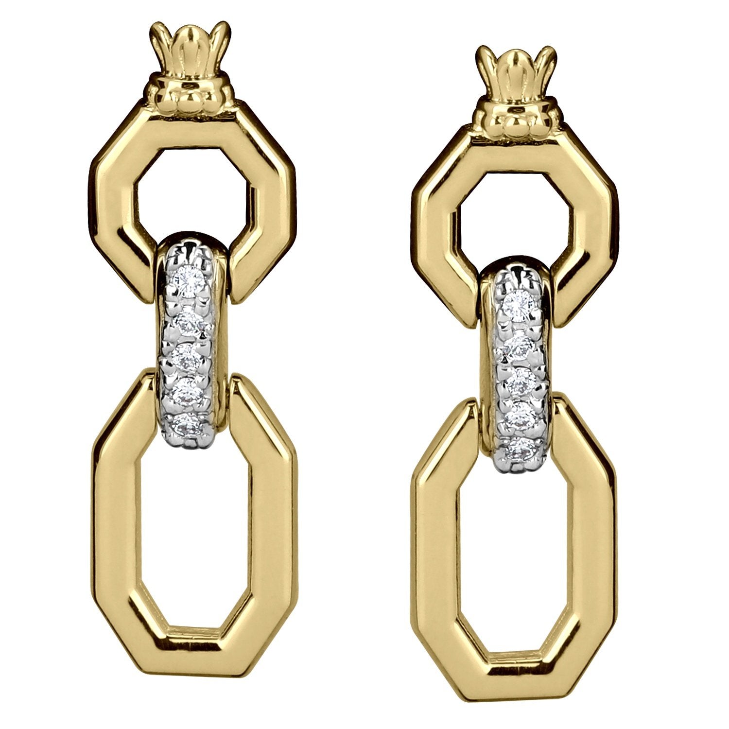 14K Gold, Diamond Drop Earrings