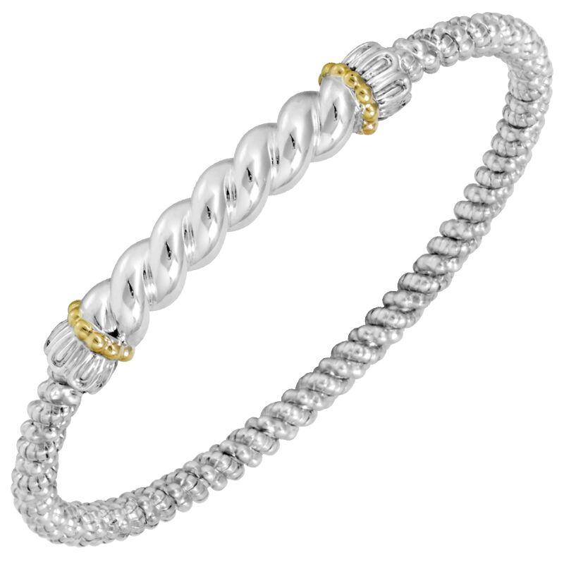 14K Gold and Sterling Silver, Stackable Bracelet