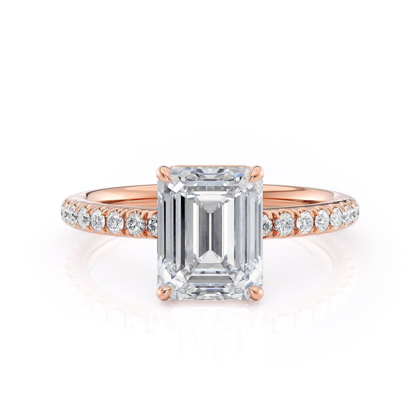 MICHAEL M Engagement Rings 18K Rose Gold CROWN R715-2 Emerald R715-2EMRG