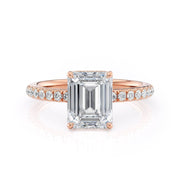 MICHAEL M Engagement Rings 18K Rose Gold CROWN R715-2 Emerald R715-2EMRG