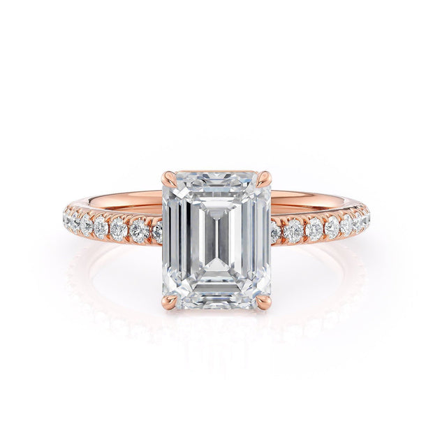 MICHAEL M Engagement Rings 18K Rose Gold CROWN R715-2 Emerald R715-2EMRG