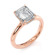 MICHAEL M Engagement Rings 18K Rose Gold Crown R812-3 Emerald