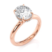 MICHAEL M Engagement Rings 18K Rose Gold Crown R812-3 Oval