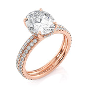 MICHAEL M Engagement Rings 18K Rose Gold Crown R818-3 Oval