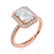 MICHAEL M Engagement Rings 18K Rose Gold Europa R777-3 Emerald