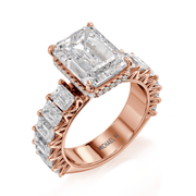 MICHAEL M Engagement Rings 18K Rose Gold Meksian R904-3 Emerald