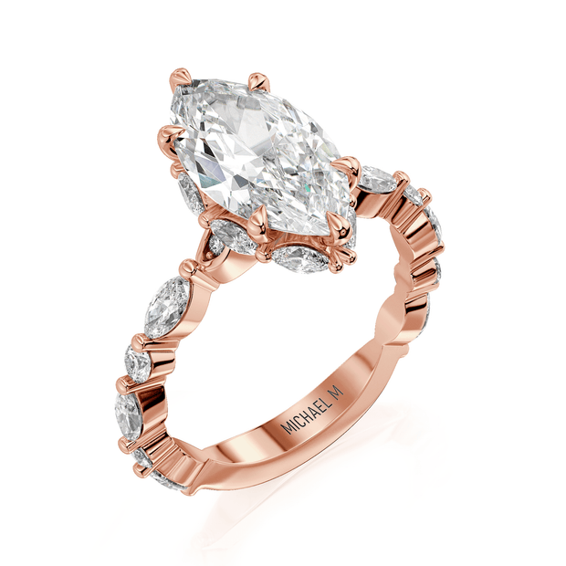 MICHAEL M Engagement Rings 18K Rose Gold Monarch R831-3 Marquise