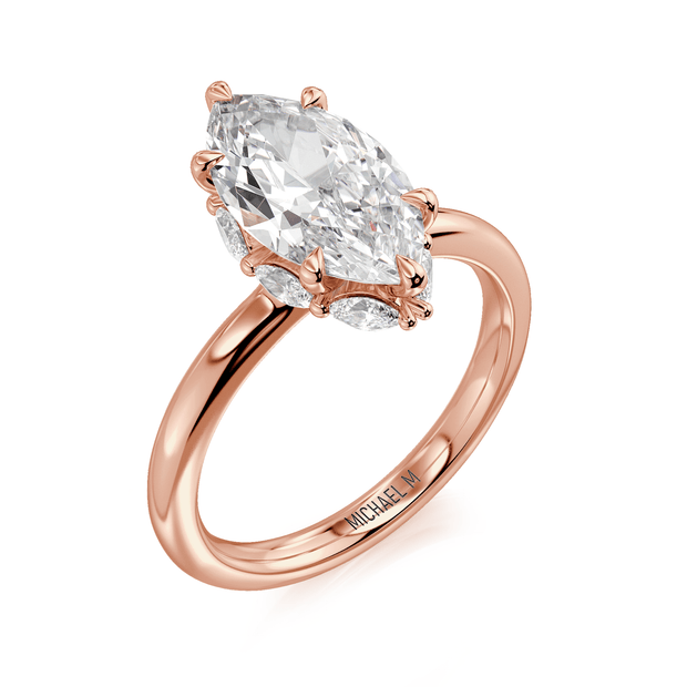 MICHAEL M Engagement Rings 18K Rose Gold Monarch R832-3 Marquise