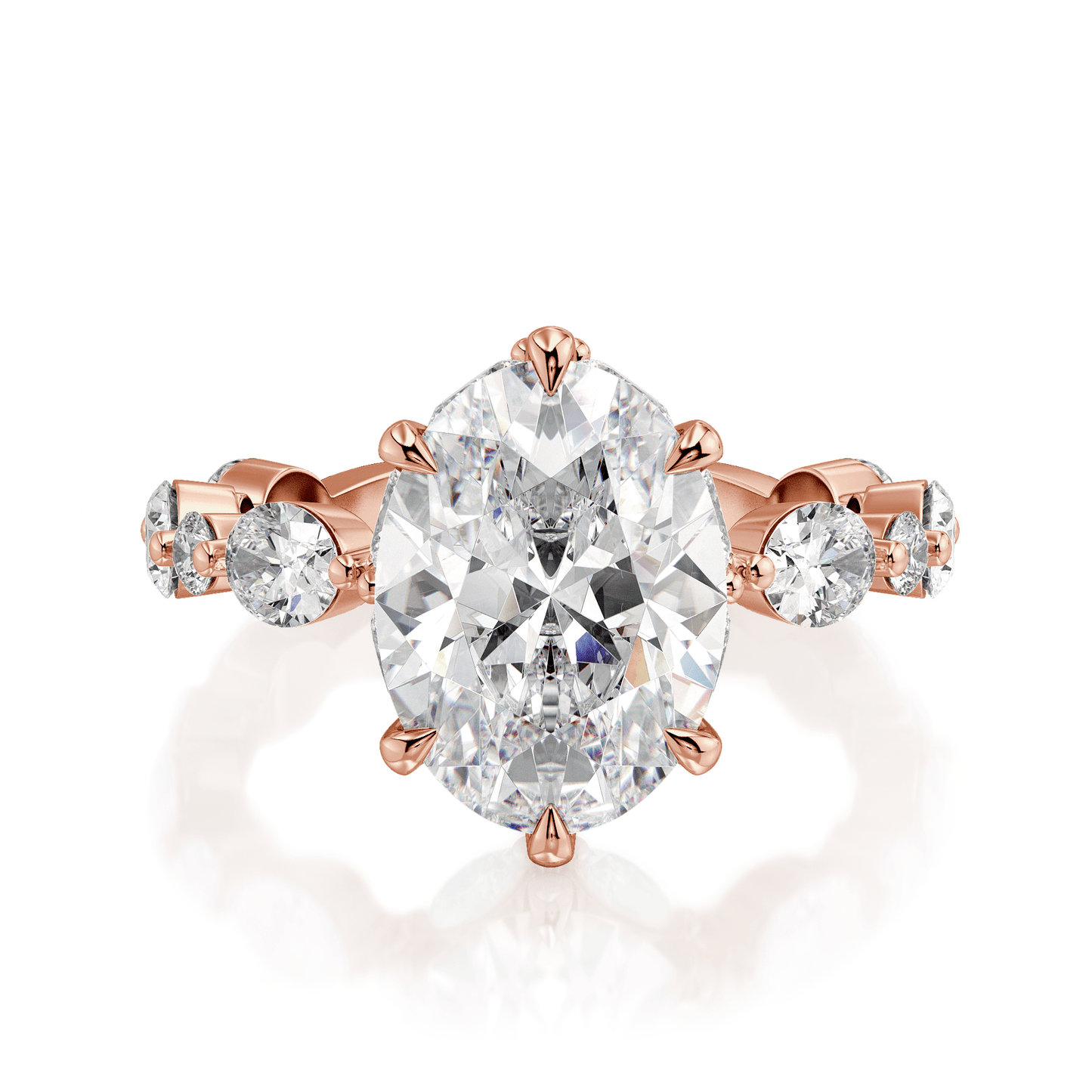 MICHAEL M Engagement Rings 18K Rose Gold Monarch R833-3 Oval