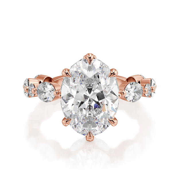 MICHAEL M Engagement Rings 18K Rose Gold Monarch R833-3 Oval