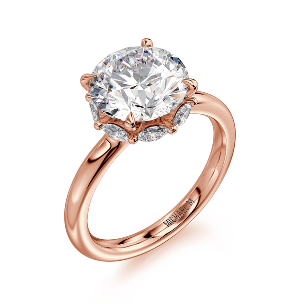 MICHAEL M Engagement Rings 18K Rose Gold Monarch R836-3 Round R836-3-RD-RG