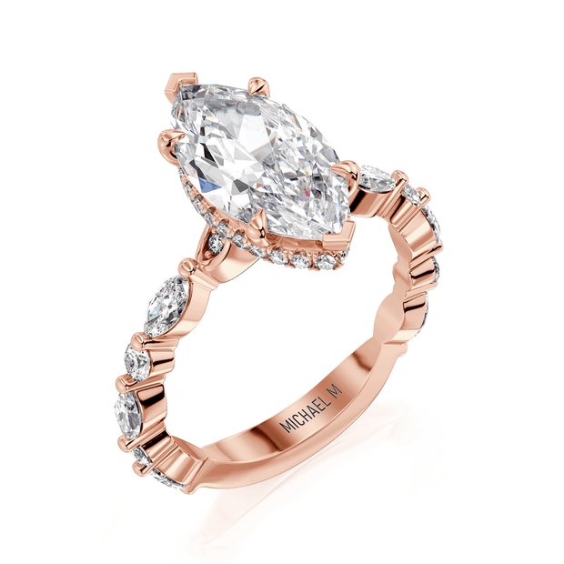 MICHAEL M Engagement Rings 18K Rose Gold Montage R802-3 Marquise