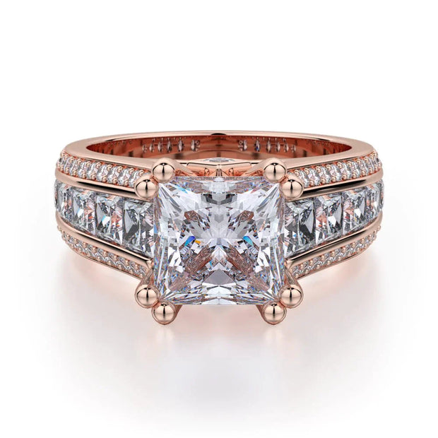 MICHAEL M Engagement Rings 18K Rose Gold Princess R401-2 R401-2RG