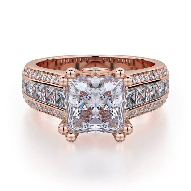MICHAEL M Engagement Rings 18K Rose Gold Princess R401S-1.5 R401S-1.5RG