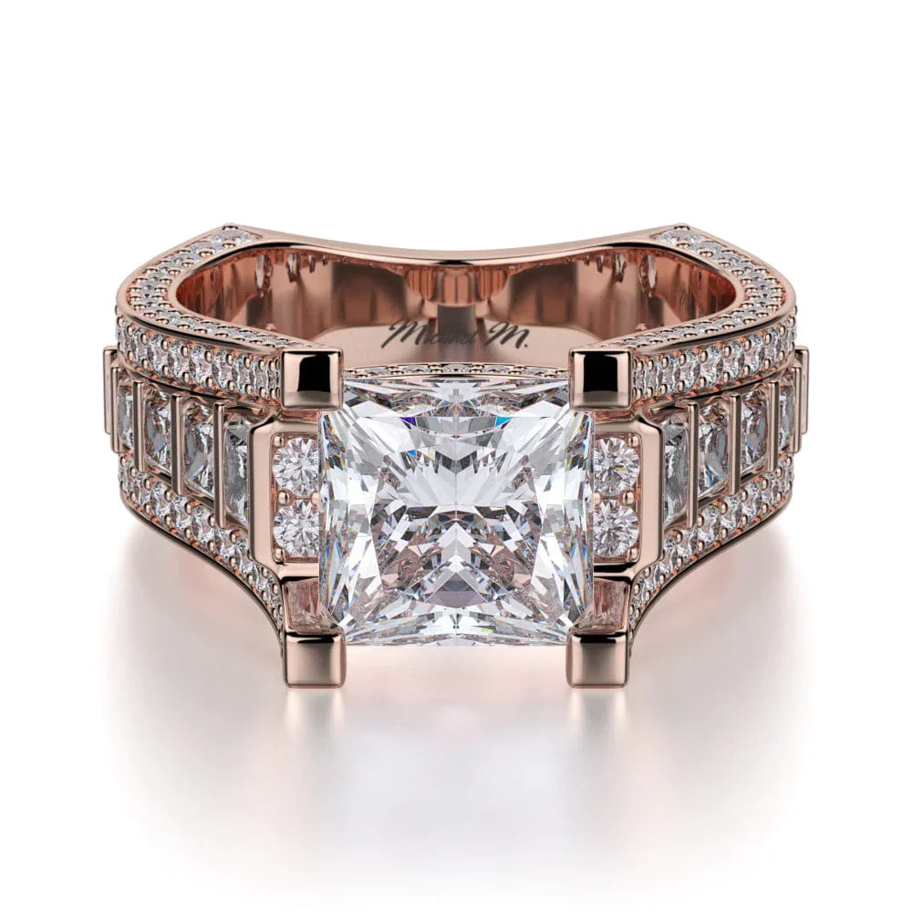 MICHAEL M Engagement Rings 18K Rose Gold Princess R424-2 R424-2RG