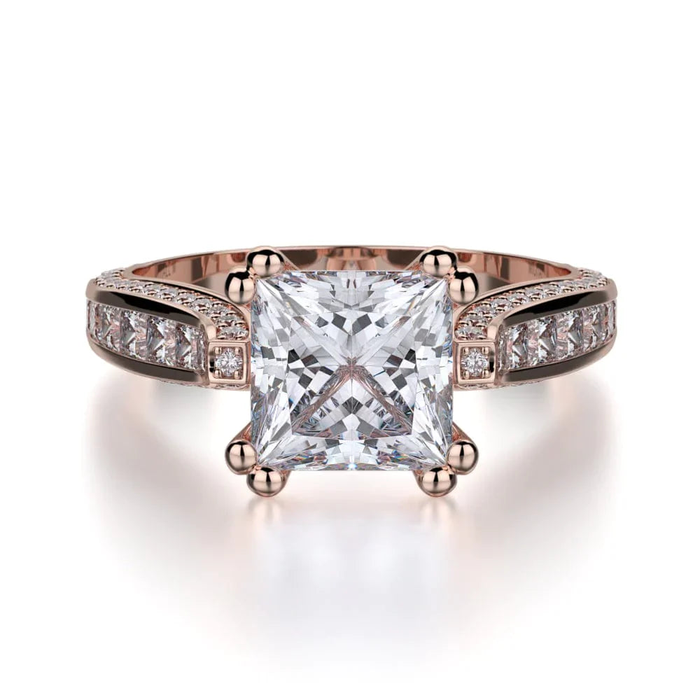 MICHAEL M Engagement Rings 18K Rose Gold Princess R431-2 R431-2RG