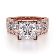 MICHAEL M Engagement Rings 18K Rose Gold Princess R465-2 R465-2RG