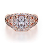 MICHAEL M Engagement Rings 18K Rose Gold Princess R657-2 R657-2RG
