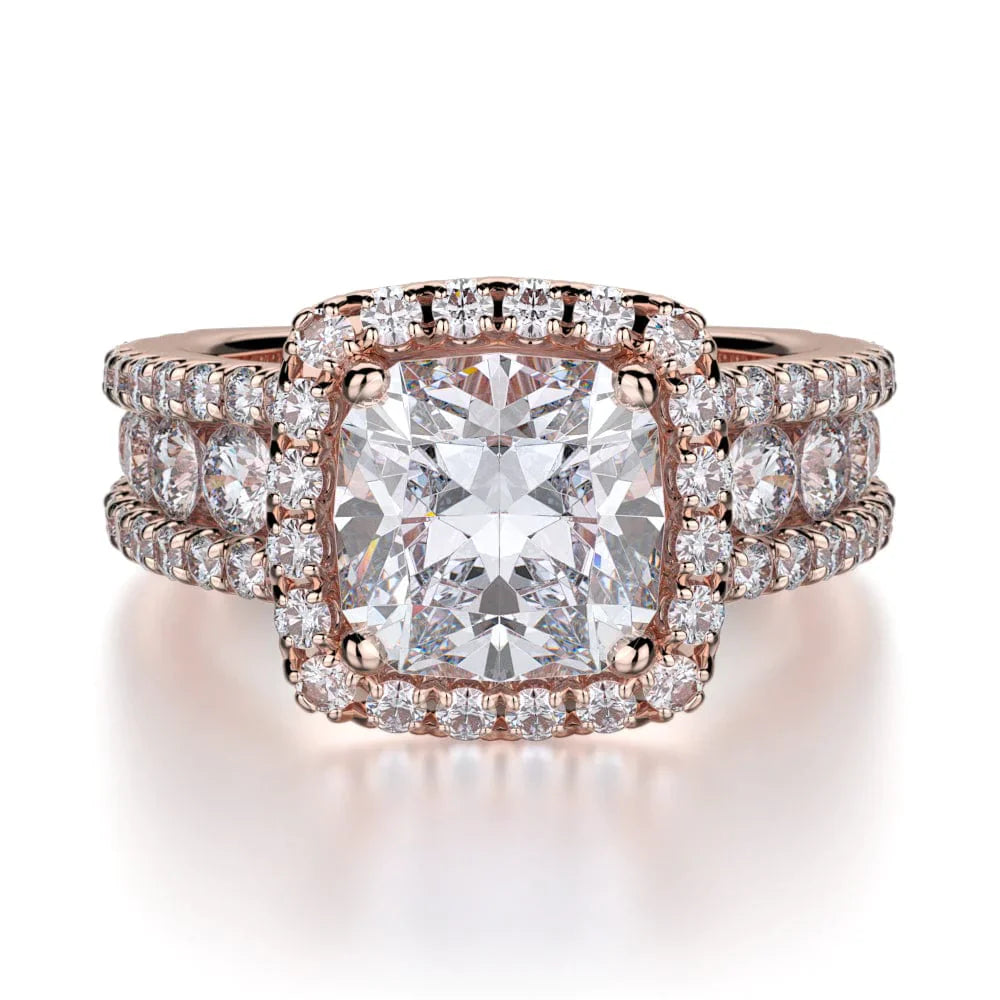 MICHAEL M Engagement Rings 18K Rose Gold Princess R663-2 R663-2RG
