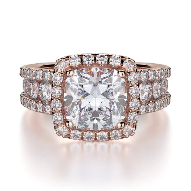 MICHAEL M Engagement Rings 18K Rose Gold Princess R663-2 R663-2RG