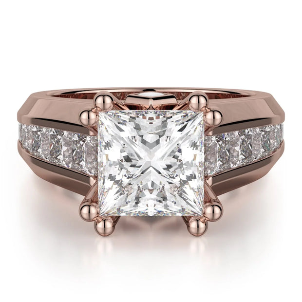 MICHAEL M Engagement Rings 18K Rose Gold Princess R763-2 R763-2RG