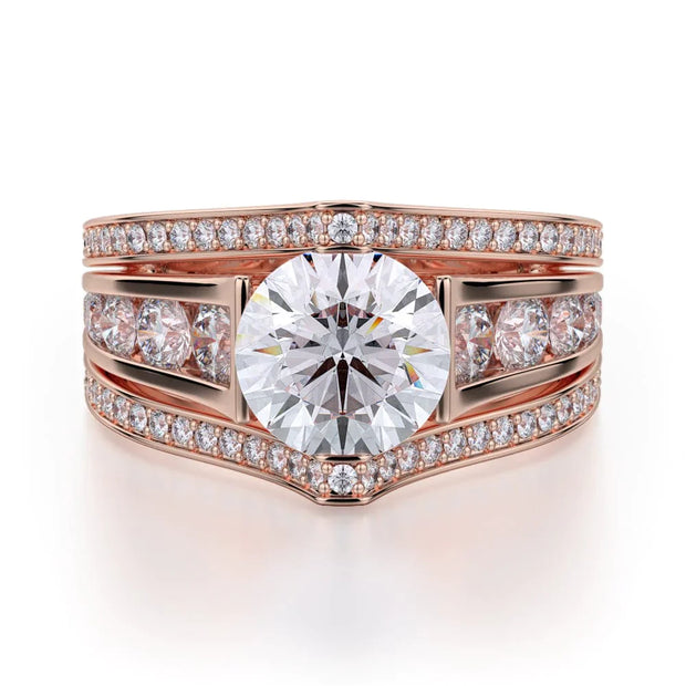 MICHAEL M Engagement Rings 18K Rose Gold Stella R417-2 R417-2RG