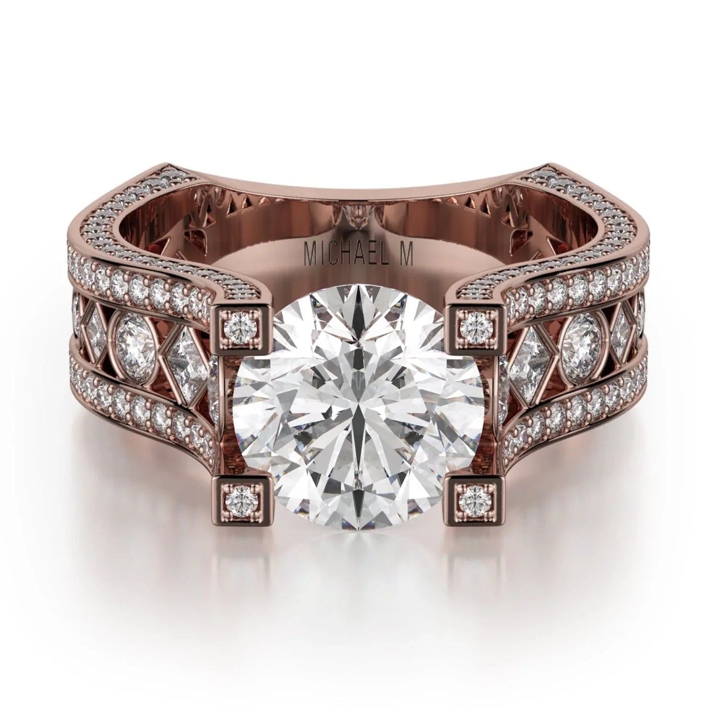 MICHAEL M Engagement Rings 18K Rose Gold Strada R421-2 R421-2RG