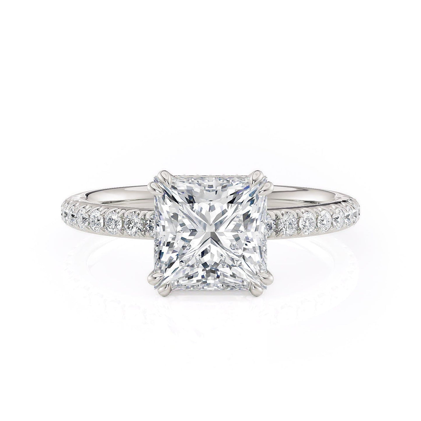 MICHAEL M Engagement Rings 18K White Gold Crown R715-2P R715-2PWG