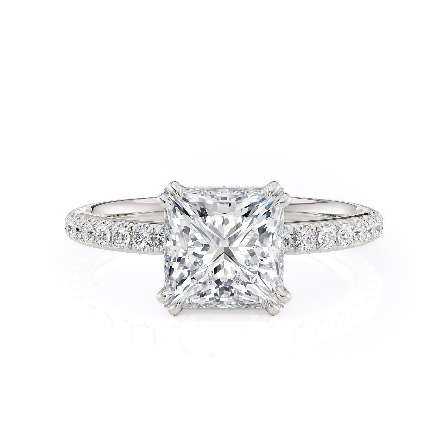 MICHAEL M Engagement Rings 18K White Gold Crown R715-2P R715-2PWG