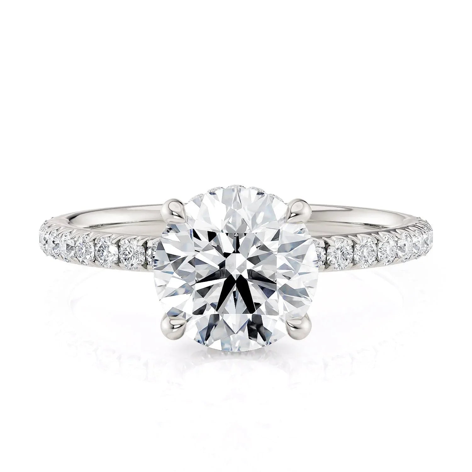 MICHAEL M Engagement Rings 18K White Gold Crown R788-1.5