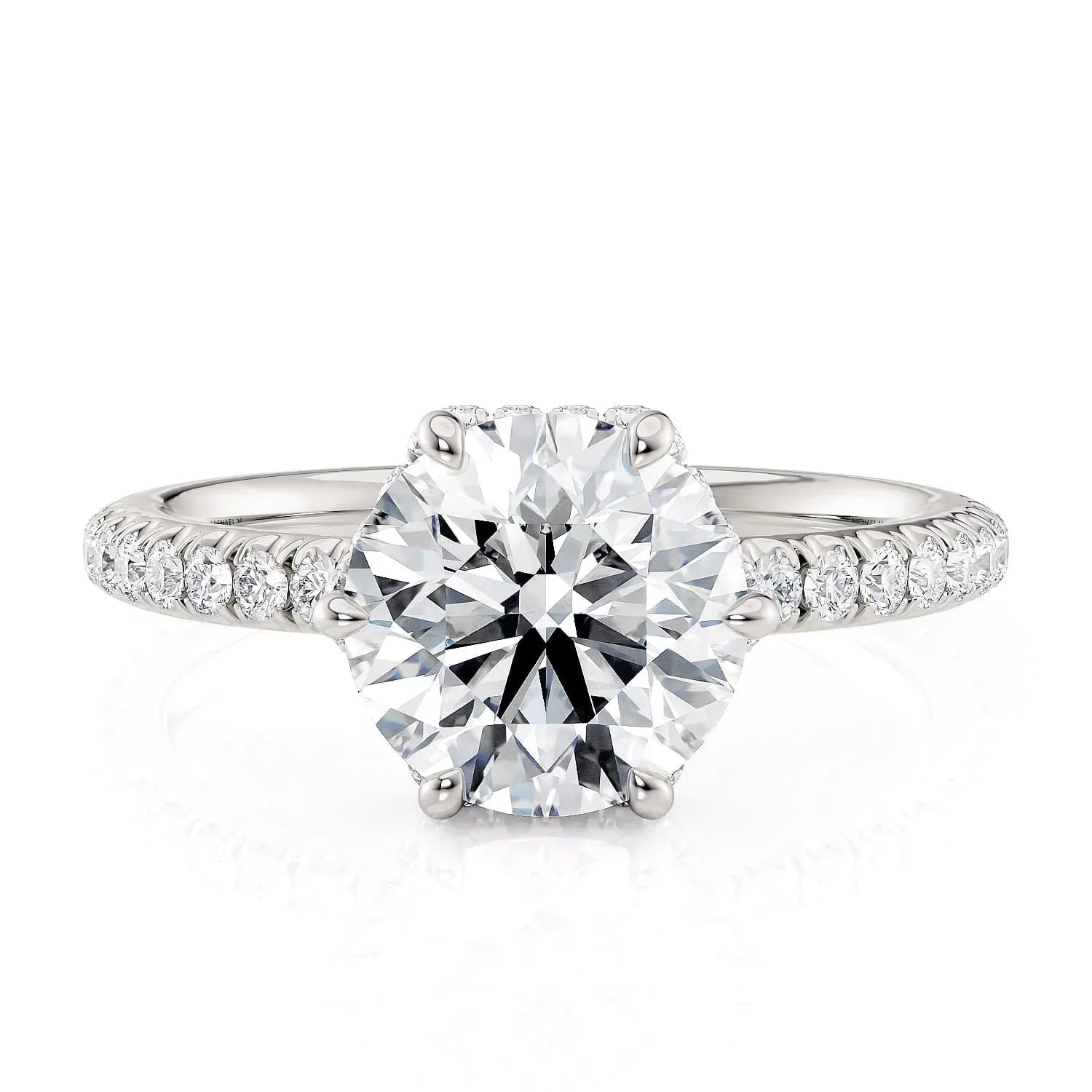 MICHAEL M Engagement Rings 18K White Gold Crown R789-2