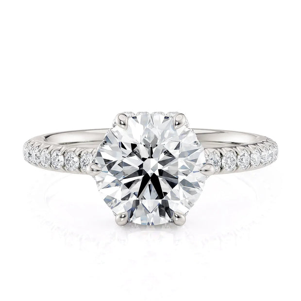MICHAEL M Engagement Rings 18K White Gold Crown R789-2