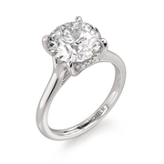 MICHAEL M Engagement Rings 18K White Gold Crown R828-3 Round R828-3-RD-WG