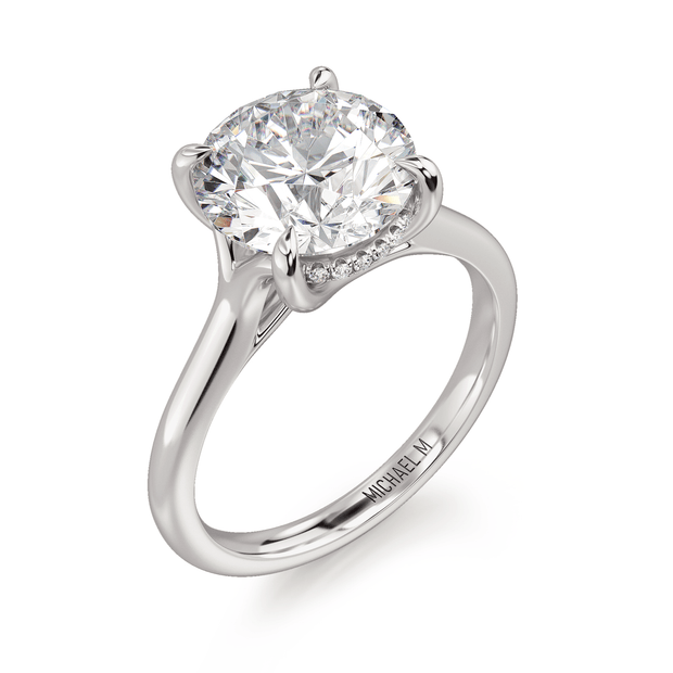 MICHAEL M Engagement Rings 18K White Gold Crown R828-3 Round R828-3-RD-WG