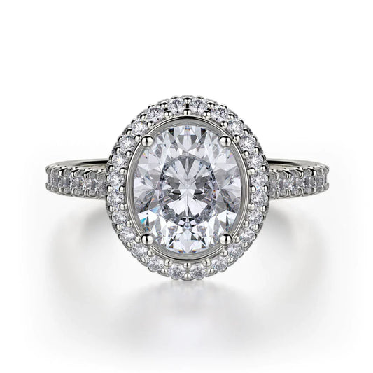 MICHAEL M Engagement Rings 18K White Gold Defined R737-2OV R737-2OVWG