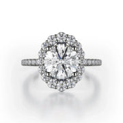 MICHAEL M Engagement Rings 18K White Gold DEFINED R739 Brilliant Round with a Graduated Halo R739-1.5WG