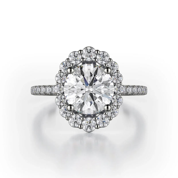 MICHAEL M Engagement Rings 18K White Gold DEFINED R739 Brilliant Round with a Graduated Halo R739-1.5WG