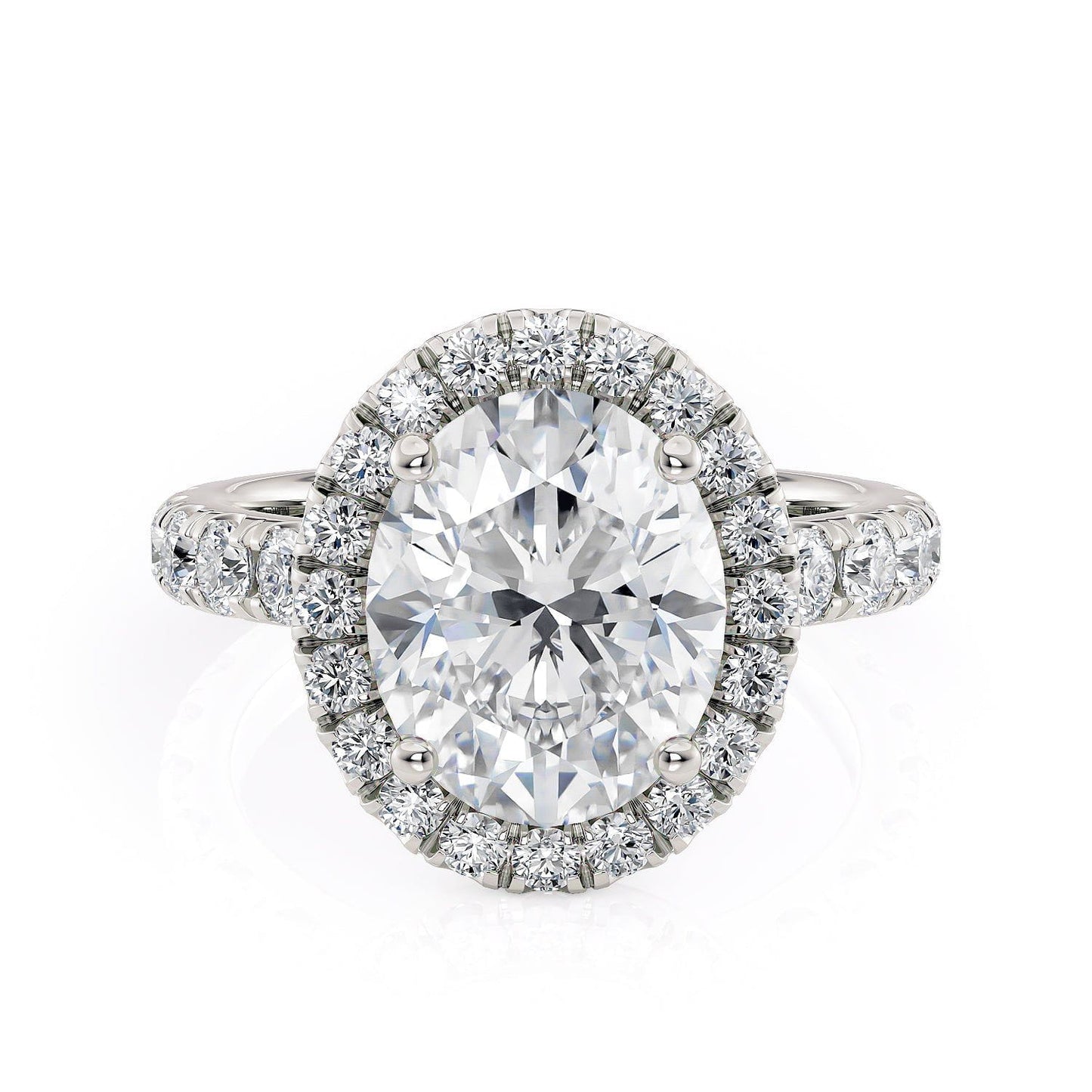 MICHAEL M Engagement Rings 18K White Gold Europa R320L-3-OV R320L-3-OV-WG