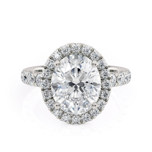 MICHAEL M Engagement Rings 18K White Gold Europa R320L-3-OV R320L-3-OV-WG