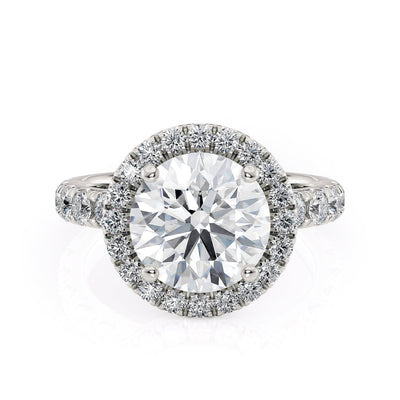 MICHAEL M Engagement Rings 18K White Gold Europa R320L-3 Round R320L-3WG