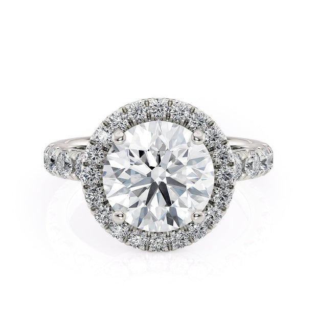 MICHAEL M Engagement Rings 18K White Gold Europa R320L-3 Round R320L-3WG